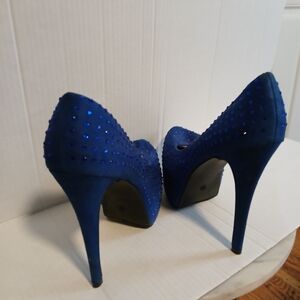 JustFab Royal Blue Studded Heels